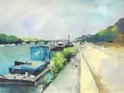 Barges along the Seine 1912 By Albert Lebourg