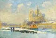 Notre dame of Paris and the Quay of Tournelle By Albert Lebourg