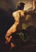 Seated Male Nude By Theodore Gericault