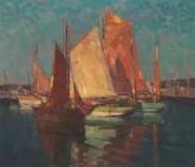 Fishing Boats West Coast of France By Edgar Alwin Payne