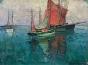 French Fishing Boats c1923 By Edgar Alwin Payne