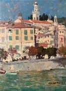 Horses and Carriage Menton France c1923 By Edgar Alwin Payne