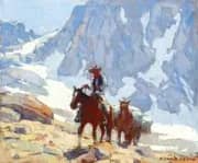 Rider and Pack Horse in the Sierras By Edgar Alwin Payne