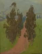 Eucalyptus Trees Along a Road By William Wendt