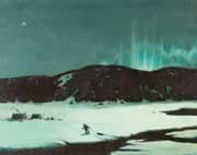 The Moon And A Shimmering Aurora By John William Allison