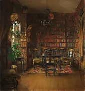 The Library of Thorvald Boeck 1902 By Harriet Backer