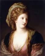 Portrait of the Artist Wearing a Pink Dress By Angelica Kauffman