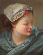 Head of a Young Woman By Francois Boucher