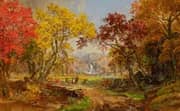 Couple on a Bridge c1876 By Jasper Francis Cropsey