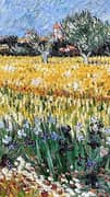 Field with Irises near Arles By Vincent van Gogh