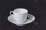 White Cup and Saucer By Henri Fantin-Latour