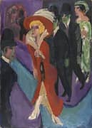Street with Red Streetwalker By Ernst Kirchner