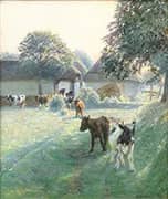 Cows Grazing near a Farm By Niels Pedersen Mols