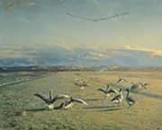 Landscape with Migrating Geese By Niels Pedersen Mols