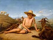 Shepherd Guarding Goats By Leon Bonnat