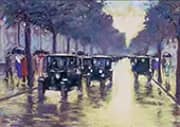 A Berlin Street in the Rain By Lesser Ury