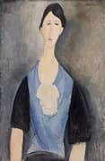 Young Woman in Blue 1919 By Amedeo Modigliani
