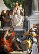 Madonna Enthroned with Child St. John the Baptist St. Louis of Toulouse and Donors By Paolo Veronese