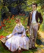 The Artist's Son and Sister in the Garden at Sevres, 1890 By Marie Bracquemond
