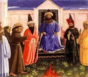 The Trial by Fire of St. Francis Before the Sultan By Fra Angelico