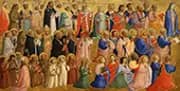 The Virgin Mary with the Apostles and Other Saints Inner Left Predella Panel By Fra Angelico