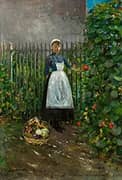 Girl with a Basket of Vegetables in the Garden, 1891 By Olga Boznanska