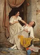 Two Smiling Girls By Carl Bloch