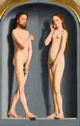 Adam and Eve Sedano Family Triptych Exterior Panels By Gerard David