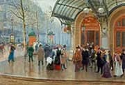 Outside the Vaudeville Theatre Paris By Jean Beraud