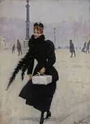 Parisian Woman in the Place de of Concorde, 1890 By Jean Beraud