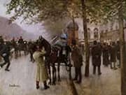 The Boulevards Evening in Front of the Cafe Napolitain By Jean Beraud