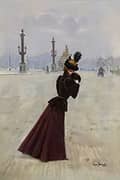 Young Woman Place from La Concorde By Jean Beraud