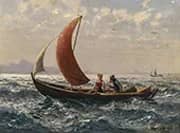 Fisher Couple in a Sailing Boat By Hans Dahl