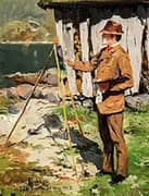 Portrait of the Artist en Plein Air By Hans Dahl