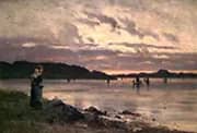 Sunset by the Fjord 1890 By Frithjof Smith-Hald