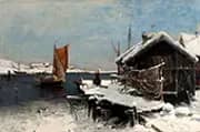 Winter Scene By Frithjof Smith-Hald