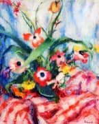 Table Still Life with Flowers 1932 By Elemer Vass