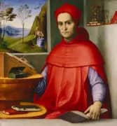 Portrait of a Cardinal in his Study By Lorenzo Costa