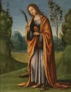 Saint Catherine in a Landscape By Lorenzo Costa