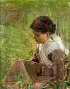 Portrait of a Girl By Bertha Wegmann