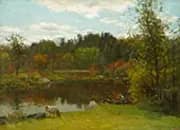 Bailing his Rowboat By John Joseph Enneking