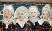 Four Breton Women at the Seashore By Charles Cottet