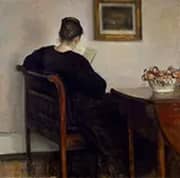 Interior Reading Woman By Carl Holsoe