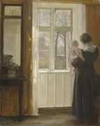 A Mother and Child at a Window By Carl Holsoe