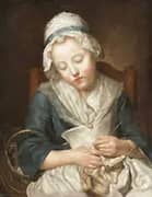 Sleeping Knitter By Jean Baptiste Greuze