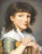 A Girl Head and Shoulders By Jean Baptiste Greuze