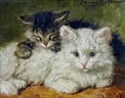 Two Kittens By Henriette Ronner Knip
