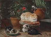 Kittens at Play, 1900 By Henriette Ronner Knip