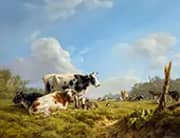 Cows in a Pasture By Henriette Ronner Knip