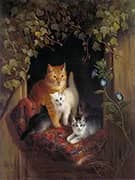 Cat with Kittens, 1844 By Henriette Ronner Knip